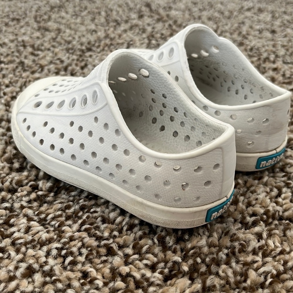 Native shoes toddler size 5. White. Decent shape.